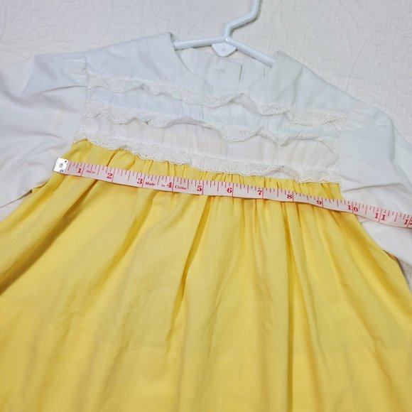Vintage Sunshine Yellow Lace Dress 12 months - Picture 7 of 9